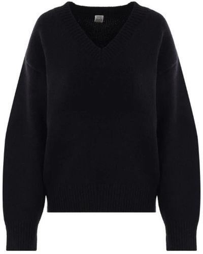 Totême V-Neck Knitwear - Black