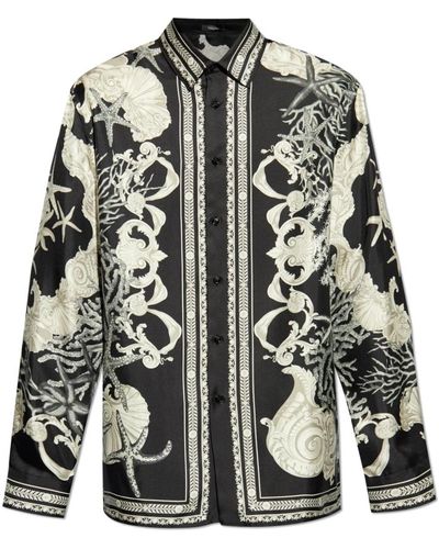 Versace Shirt mit 'barocco sea' print - Schwarz