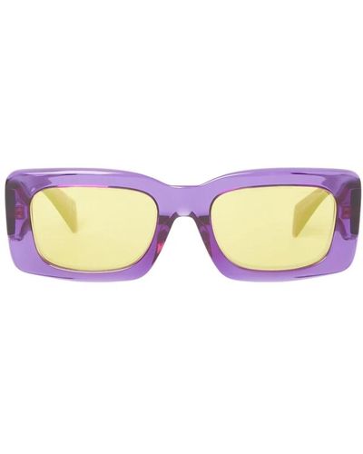 Versace Rechteckige Sonnenbrille mit seitlichem Greca-Motiv - Pink