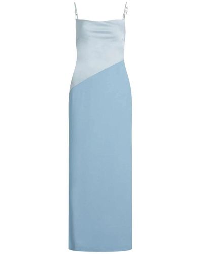 Karl Lagerfeld Blaues satin-trägerkleid