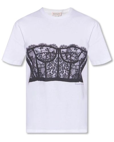 Alexander McQueen Camiseta estampada - Blanco