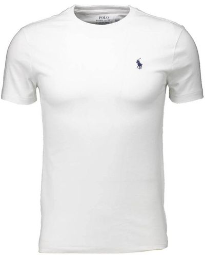 Ralph Lauren Stilosa magliette bianca con logo blu - Bianco