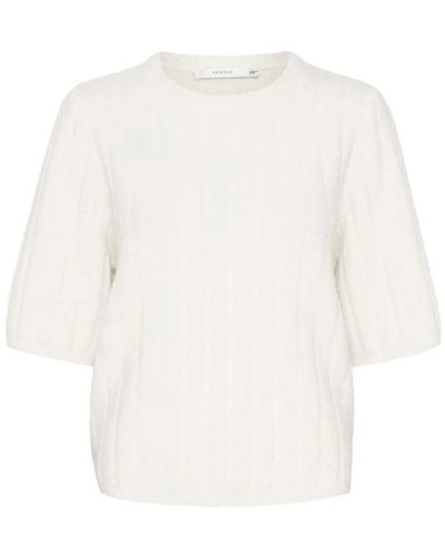 Gestuz Camiseta vintage de mezcla de alpaca y lana - Blanco