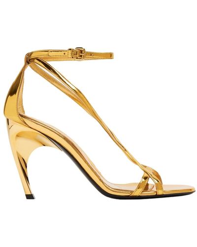 Alexander McQueen Goldene armadillo t-bar sandalen - Mettallic