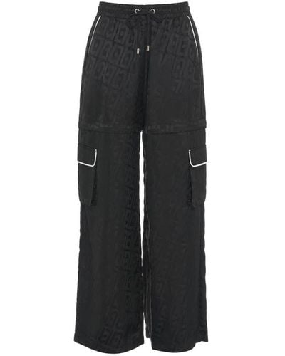 Liu Jo Pantalones de chándal estampados con bolsillo de solapa - Negro