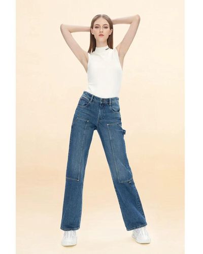 Miss Sixty Dunkelblaue cargo straight jeans