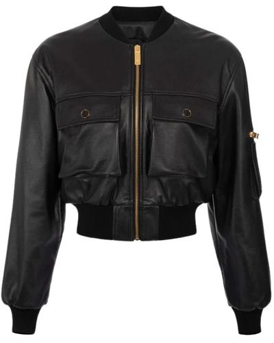 Elisabetta Franchi Leather jackets - Schwarz
