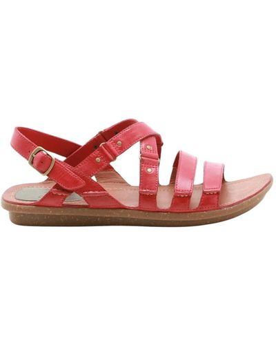 Clarks Elegante sandalo in pelle con fibbia regolabile - Rosso