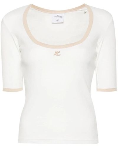 Courreges Weiße holistische kontrast-t-shirt