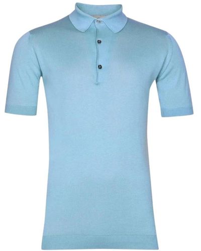 John Smedley Polo Shirts - Blue