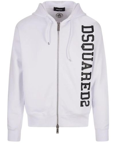 DSquared² Weiße zip-hoodie-strickjacke
