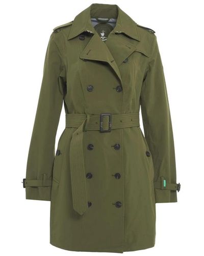Save The Duck Trench Coats - Green