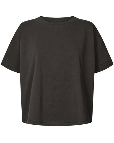 Rabens Saloner T-shirt oversize nera stile margot - Nero