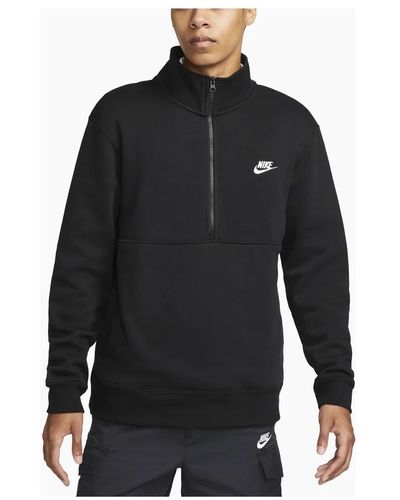 Nike Club jersey schwarzer reißverschluss pullover
