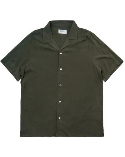 Gabba Schwarzes hemd mit reverskragen - Grün