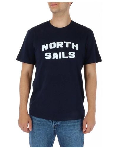 North Sails Magliette uomo blu con collo rotondo
