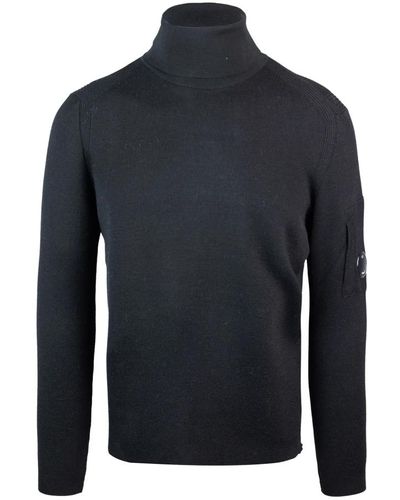 C.P. Company Schwarze sweaters mit lens detail - Blau