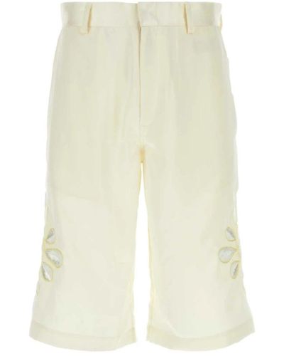 Bluemarble Ivory satin bermuda shorts - Neutro