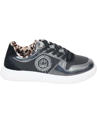 Just Cavalli Sneakers con logo y interior estampado de leopardo - Negro