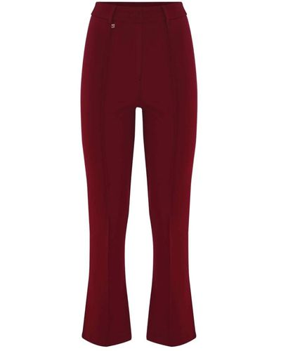 Kocca Pantalones elegantes de viscosa con pliegue - Rojo