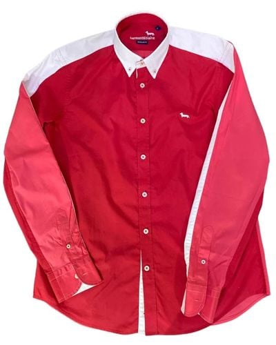 Harmont & Blaine Harmontblaine camicia da rossa/bianca in cotone - l - Rosso