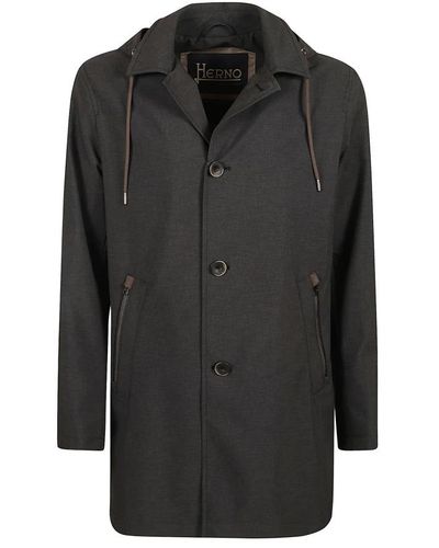 Herno Single-Breasted Coats - Black