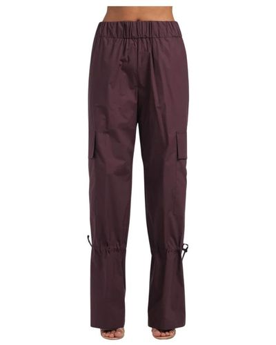 Erika Cavallini Semi Couture Straight Trousers - Purple