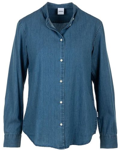 Aspesi Blouses & shirts > denim shirts - Bleu