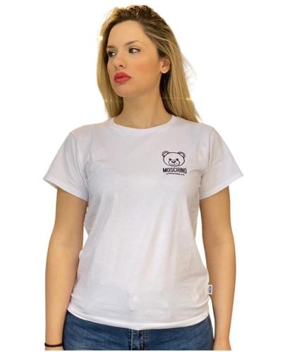 Moschino Lässiges baumwoll t-shirt - Weiß