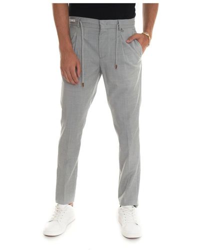 Paoloni Trousers > slim-fit trousers - Gris