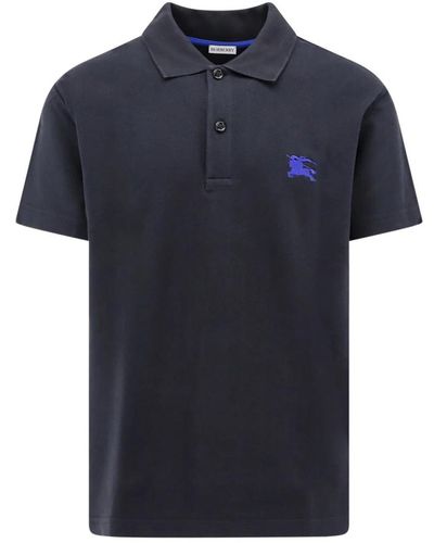 Burberry Schwarzes t-shirt mit ekd-stickerei - Blau