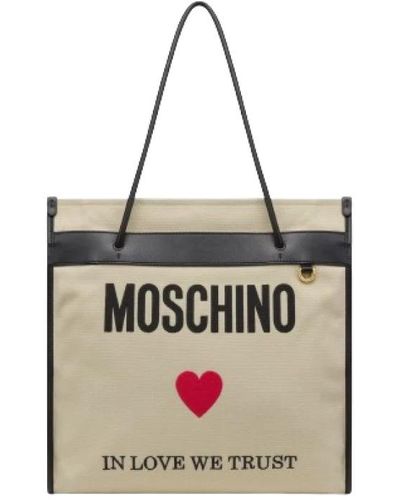 Moschino Tote Bags - Natural