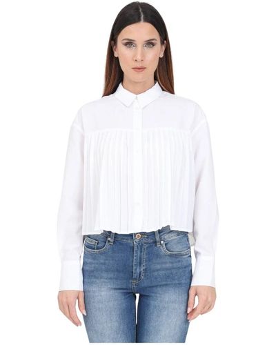 ONLY Blusa blanca con detalle de pliegues - Blanco