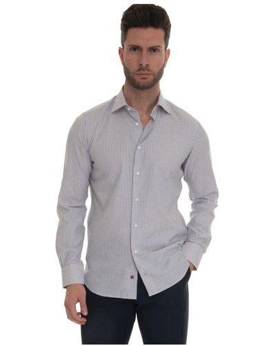 Carrel Geometrisches fantasie kleid hals shirt - Grau