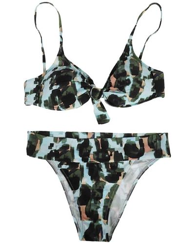 Feel me fab Leucate bedrucktes bikini-set - Grün