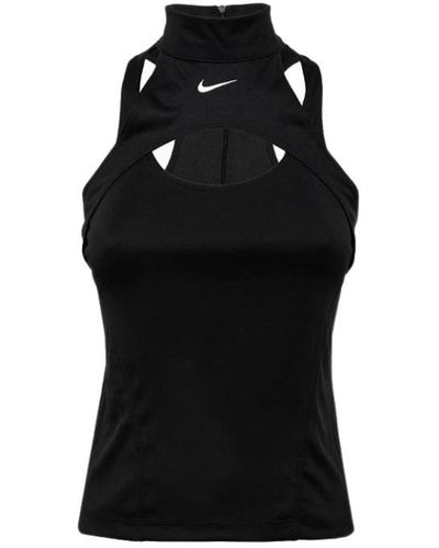 Nike Geripptes ärmelloses top mit racerback-design - Schwarz