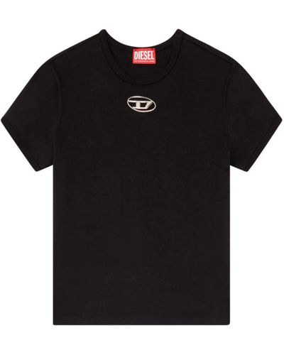 DIESEL Schwarzes t-shirt mit oval d-logo