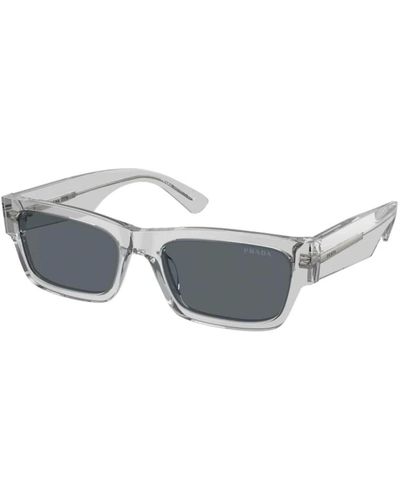 Prada Rechteckige sonnenbrille transparenter rahmen - Grau