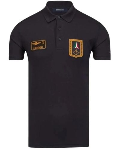 Aeronautica Militare Italienischer stolz polo shirt - Schwarz