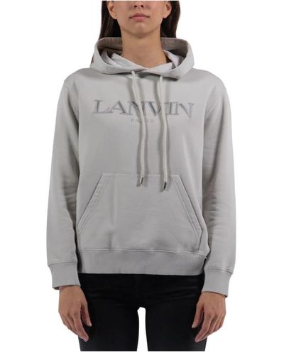 Lanvin Bestickter hoodie - bequem und stilvoll - Grau