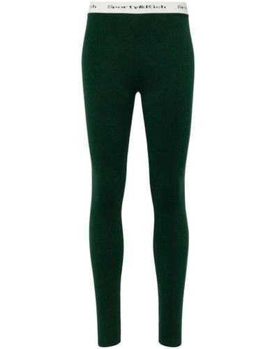 Sporty & Rich Pantaloni skinny cut slip-on verde scuro
