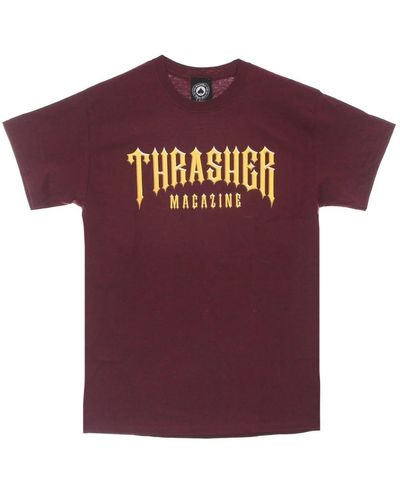 Thrasher Maroon logo tee - Rot