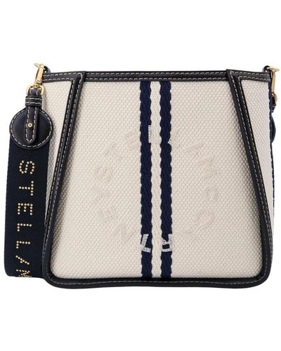 Stella McCartney Weiße eimer-tasche rucksack mit druckknopfverschluss - Schwarz