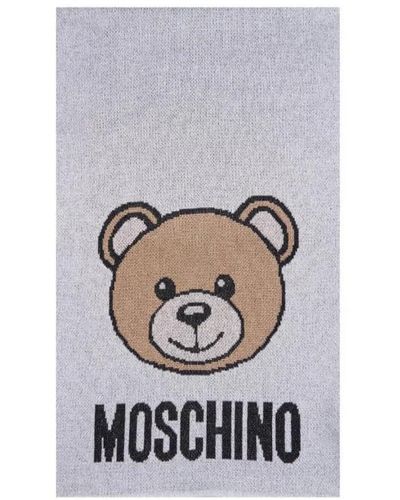 Moschino Set sciarpa e cappello teddy bear - Bianco