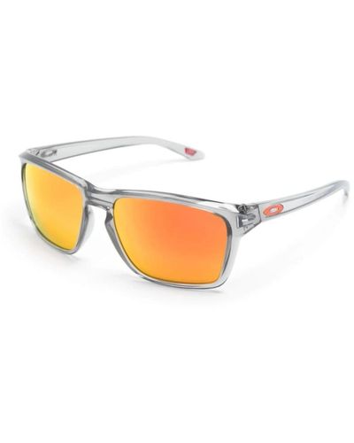 Oakley Graue sonnenbrille mit original-etui - Weiß