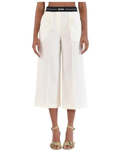 MSGM Trousers > cropped trousers - Blanc