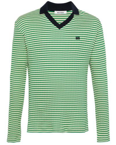 Wales Bonner Ivory green sonic polo shirt - Grün