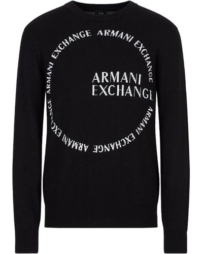 Armani Exchange Round-Neck Knitwear - Black