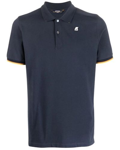K-Way Blaues polo shirt mit logo-detail