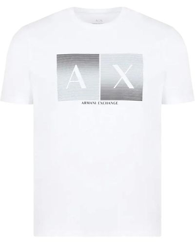 Armani Exchange Lässiges baumwoll-t-shirt - Weiß